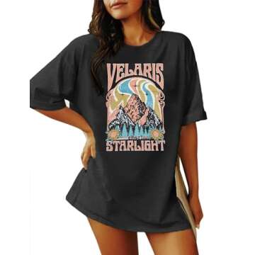 Acotar Velaris Shirts Women Oversized City of Starlight Shirt Book Fan Gift Casual Short Sleeve Tee Black