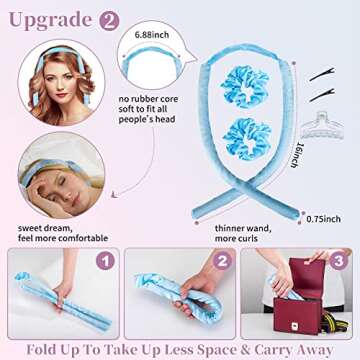 Stylish Heatless Hair Curler Overnight with Silk Ribbon