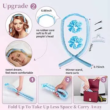 Stylish Heatless Hair Curler Overnight with Silk Ribbon