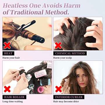 Stylish Heatless Hair Curler Overnight with Silk Ribbon