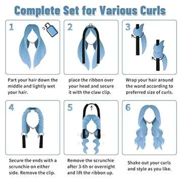 Stylish Heatless Hair Curler Overnight with Silk Ribbon