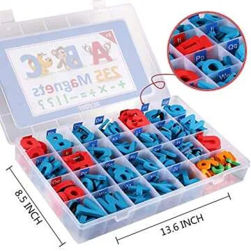 235 Pcs Magnetic Letter Number with Magnet Board, 2 Erasable Magnetic Pen and Storage Box, Foam ABC Alphabet Gift for Refrigerator Fridge, Classroom Toy for Toddler Kid Child Spelling & Learning Game