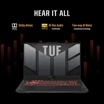 ASUS TUF Gaming A17 (2023) Gaming Laptop, 17.3” FHD 144Hz Display, GeForce RTX 4050, AMD Ryzen 7 7735HS, 16GB DDR5, 1TB PCIe 4.0 SSD, Wi-Fi 6, Windows 11, FA707NU-DS74,Mecha Gray