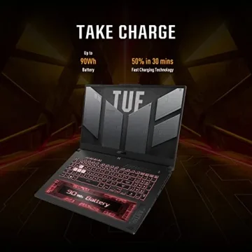 ASUS TUF Gaming A17 (2023) Gaming Laptop, 17.3” FHD 144Hz Display, GeForce RTX 4050, AMD Ryzen 7 7735HS, 16GB DDR5, 1TB PCIe 4.0 SSD, Wi-Fi 6, Windows 11, FA707NU-DS74,Mecha Gray