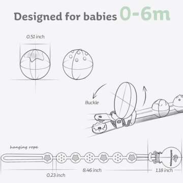 Cuddle Campus Silicone Pacifier Clip Holder with One Piece Design, Pack of 2 Soft Flexible Binky Cli...