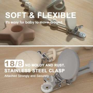 Cuddle Campus Silicone Pacifier Clip Holder 2-Pack