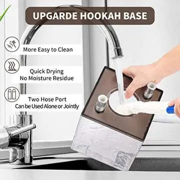 Square Acrylic Hookah Set with LED Light & Complete Accessories