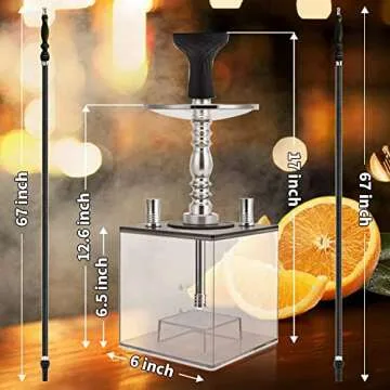 Hookah Set with Multicolor LED Light Perfect for Gatherings