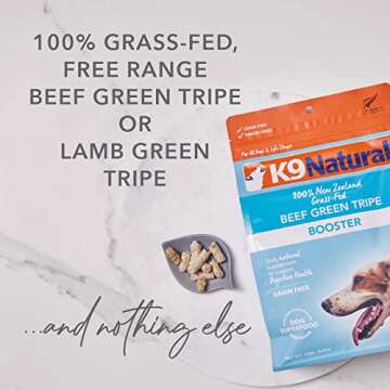 K9 Natural - Grain Free Freeze Dried Dog Food Supplement Booster - Beef Green Tripe, 8oz