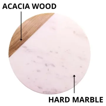 KC KULLICRAFT White Marble Board - Versatile Serving & Cutting Board