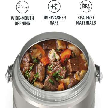 THERMOS 47oz Vacuum-Insulated Food Jar - Matte Steel