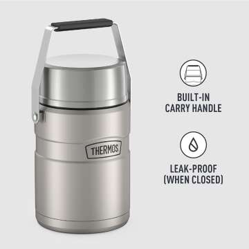 THERMOS 47oz Vacuum-Insulated Food Jar - Matte Steel