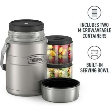 THERMOS 47oz Vacuum-Insulated Food Jar - Matte Steel