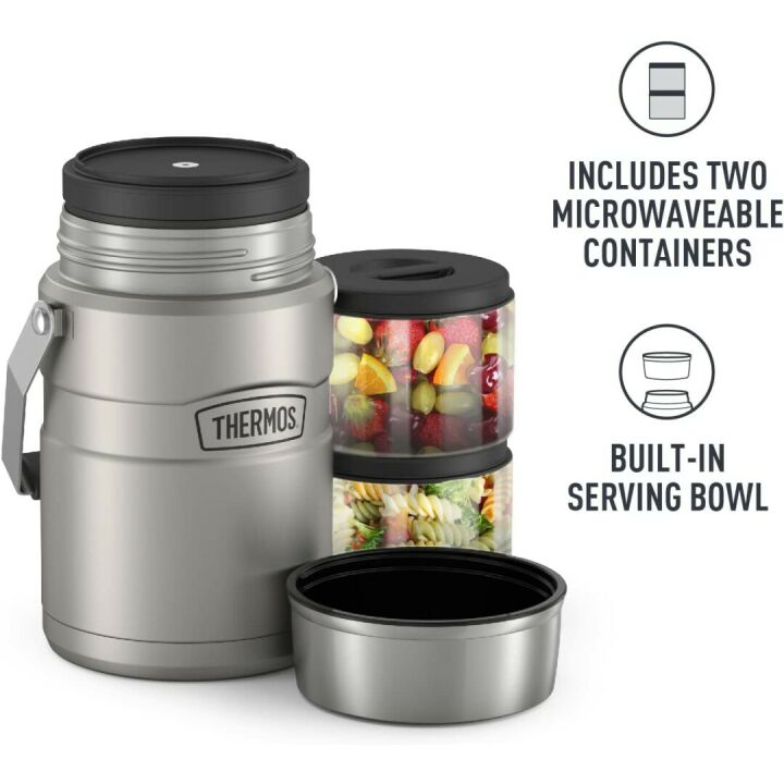 THERMOS 47oz Vacuum-Insulated Food Jar - Matte Steel