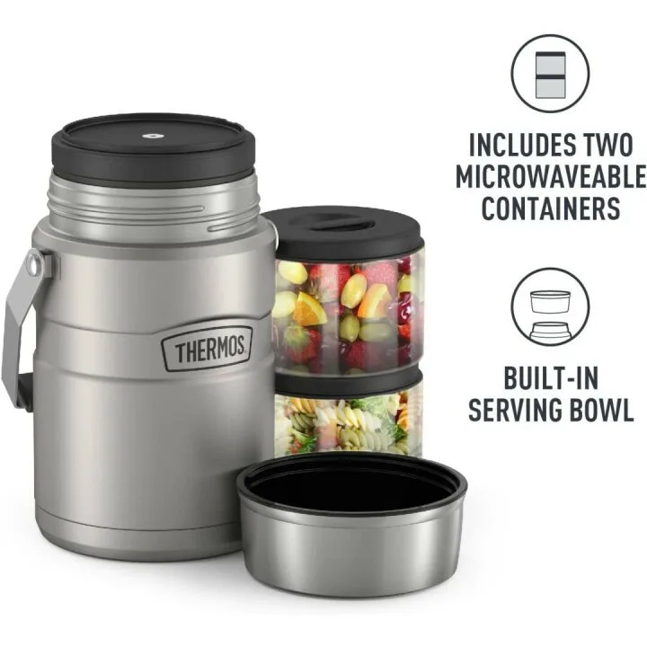 THERMOS 47oz Vacuum-Insulated Food Jar - Matte Steel