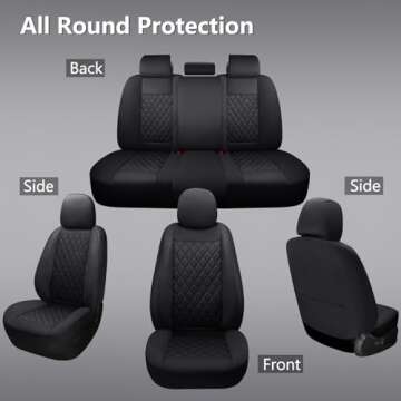 GEEYONTEK Premium Leather Car Seat Covers Full Set,Universal Fit for Cars,Trucks&SUVs,Waterproof Car...