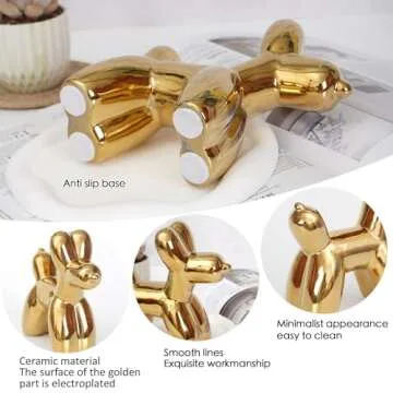 Notakia Large Cute Ceramics Balloon Dog Statue Crafts Living Room Desktop Decorations,Handmade Modern Small Ceramic Animal Statue Ornament Home Decor Accents