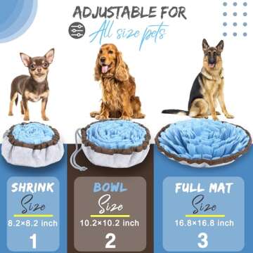 Friendly Barks 18” Snuffle Mat for Dogs with Pet Training Clicker and Suction Cup, Adjustable Snuffle Mat Dogs, Puzzle Playthings Dog Mental Stimulation Toys, Slow-Feeding Mat for Dogs