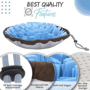 Friendly Barks 18” Snuffle Mat for Dogs with Pet Training Clicker and Suction Cup, Adjustable Snuffle Mat Dogs, Puzzle Playthings Dog Mental Stimulation Toys, Slow-Feeding Mat for Dogs