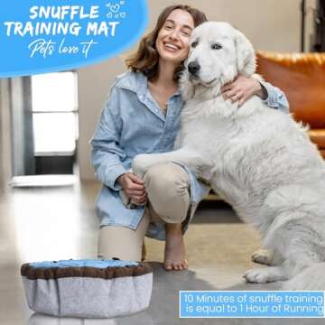 Friendly Barks 18” Snuffle Mat for Dogs with Pet Training Clicker and Suction Cup, Adjustable Snuffle Mat Dogs, Puzzle Playthings Dog Mental Stimulation Toys, Slow-Feeding Mat for Dogs