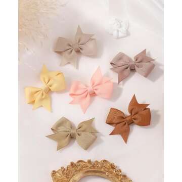 doboi 40PCS 2'' Baby Hair Bows Clips Fully Lined Grosgrain Boutique Solid Ribbon Mini Bows for Girls Teens Infants Kids Toddlers Newborn