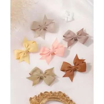 doboi 40PCS 2'' Baby Hair Bows Clips Fully Lined Grosgrain Boutique Solid Ribbon Mini Bows for Girls Teens Infants Kids Toddlers Newborn