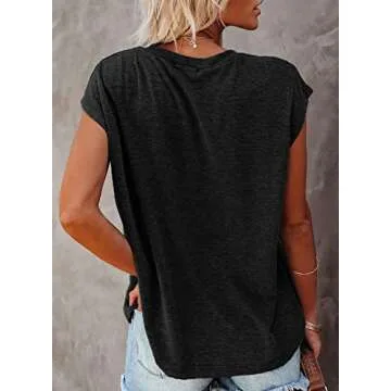 Actloe Womens Summer Loose Tee Shirt with Pocket