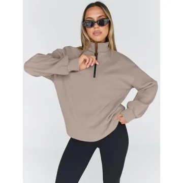Trendy Queen Women’s Oversized Half Zip Sweatshirt