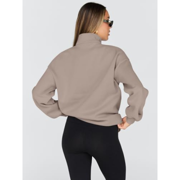 Trendy Queen Women’s Oversized Half Zip Sweatshirt