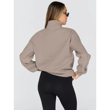 Trendy Queen Women’s Oversized Half Zip Sweatshirt