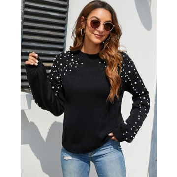 Blooming Jelly Stylish Pearl Sweater for Women