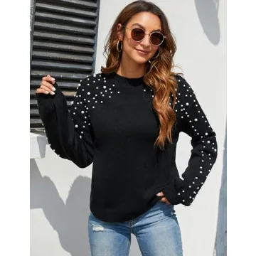 Blooming Jelly Stylish Pearl Sweater for Women