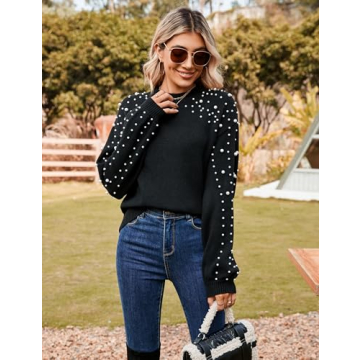 Blooming Jelly Stylish Pearl Sweater for Women