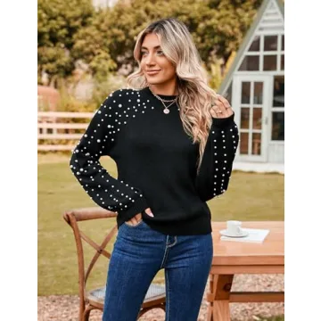 Blooming Jelly Stylish Pearl Sweater for Women