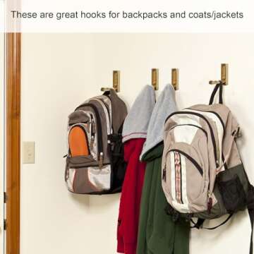 macikwon Foldable Gold Wall Hooks for Coats, Towels & Bags - Stylish Design for Every Room