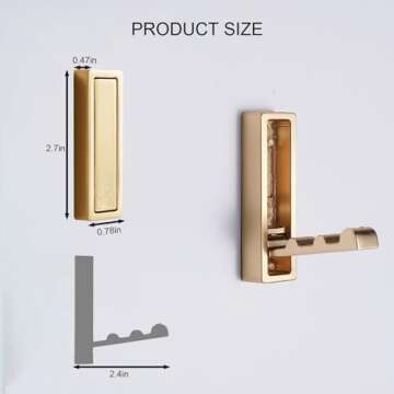 Foldable Gold Wall Hooks - Elegant & Durable Storage Solution