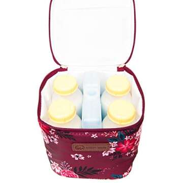 Sarah Wells Cold Gold Breastmilk Cooler Bag with Ice Pack (Berry Bloom)