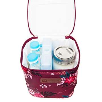 Sarah Wells Cold Gold Breastmilk Cooler Bag with Ice Pack (Berry Bloom)