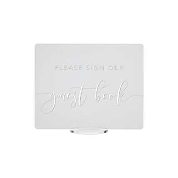 Elegant Clear Acrylic Guestbook Sign for Weddings - 8x10