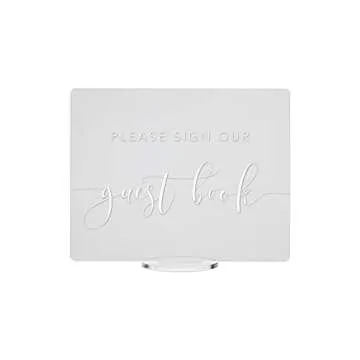 Elegant Clear Acrylic Guestbook Sign for Weddings - 8x10