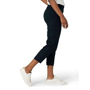 Lee Women's Legendary High-Rise Balloon Crop Pant, Black, 8