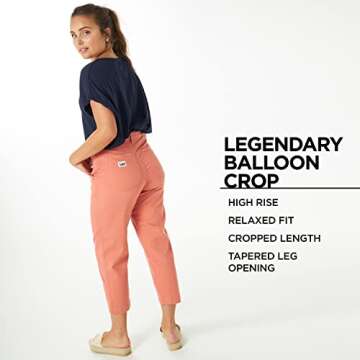 Lee Women's Legendary High-Rise Balloon Crop Pant, Black, 8