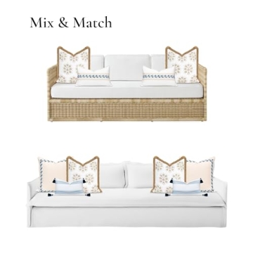 Hofdeco Coastal Throw Pillow Cover 20"x20" Water Resistant