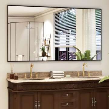 Easly Full Length Mirror with Stand 34"x76" Full Body Mirror Floor Mirror Standing Hanging or Leaning Wall, Wall Mirror with Stand Aluminum Alloy Frame for Living Room Bedroom Cloakroom,Black