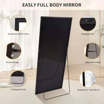 Easly Full Length Mirror with Stand and Premium Features