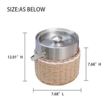 Stylish 3L Insulated Ice Bucket – Basket for Bar and Party