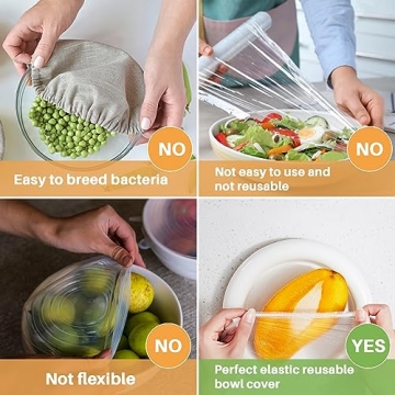 Sukh 200PCS Reusable Bowl Covers - Elastic Food Storage Solution