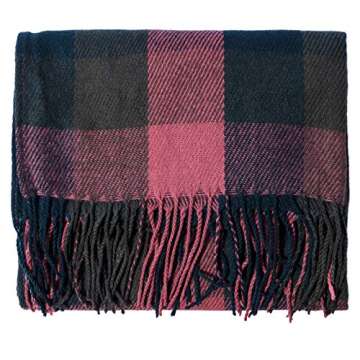 YSense Women's Long Plaid Blanket Scarf Chunky Oversized Winter Fall Warm Scarf Big Tartan Scarves W...
