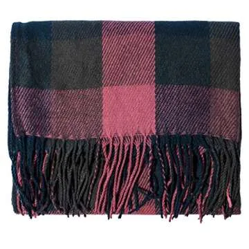 YSense Women's Long Plaid Blanket Scarf Chunky Oversized Winter Fall Warm Scarf Big Tartan Scarves W...