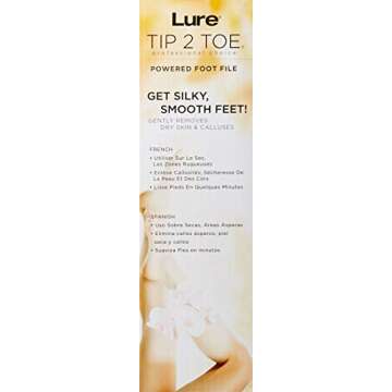 J D beauty professional Tip2Toe Electric Callus Remover, White & Silver